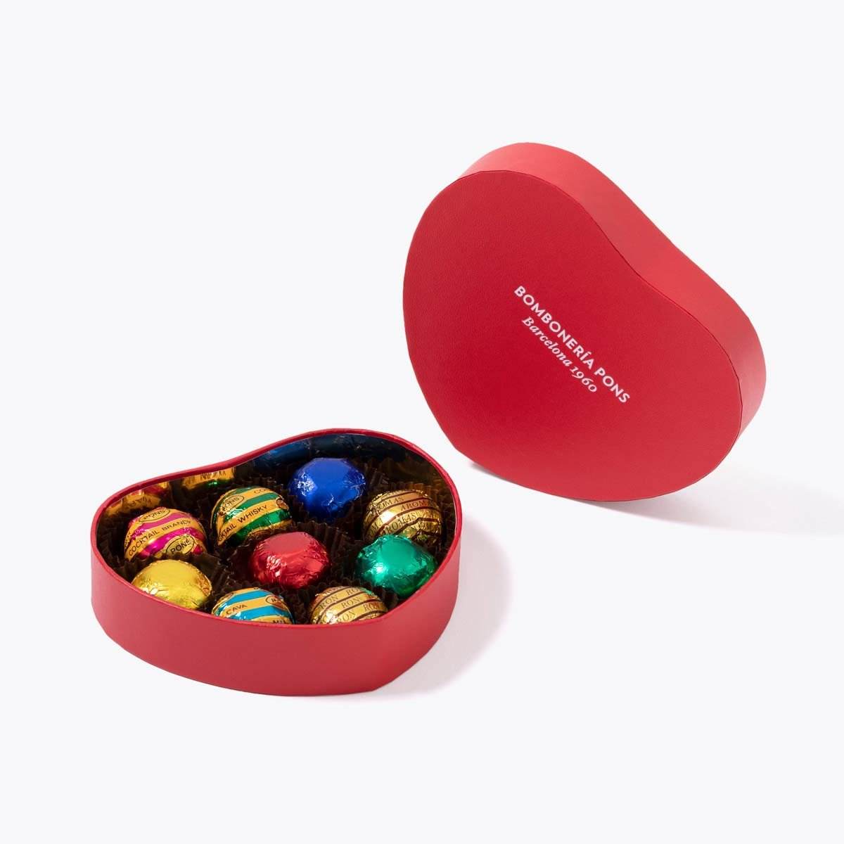 Bombones de Licor - Caja Corazón 150g - Bombonería Pons