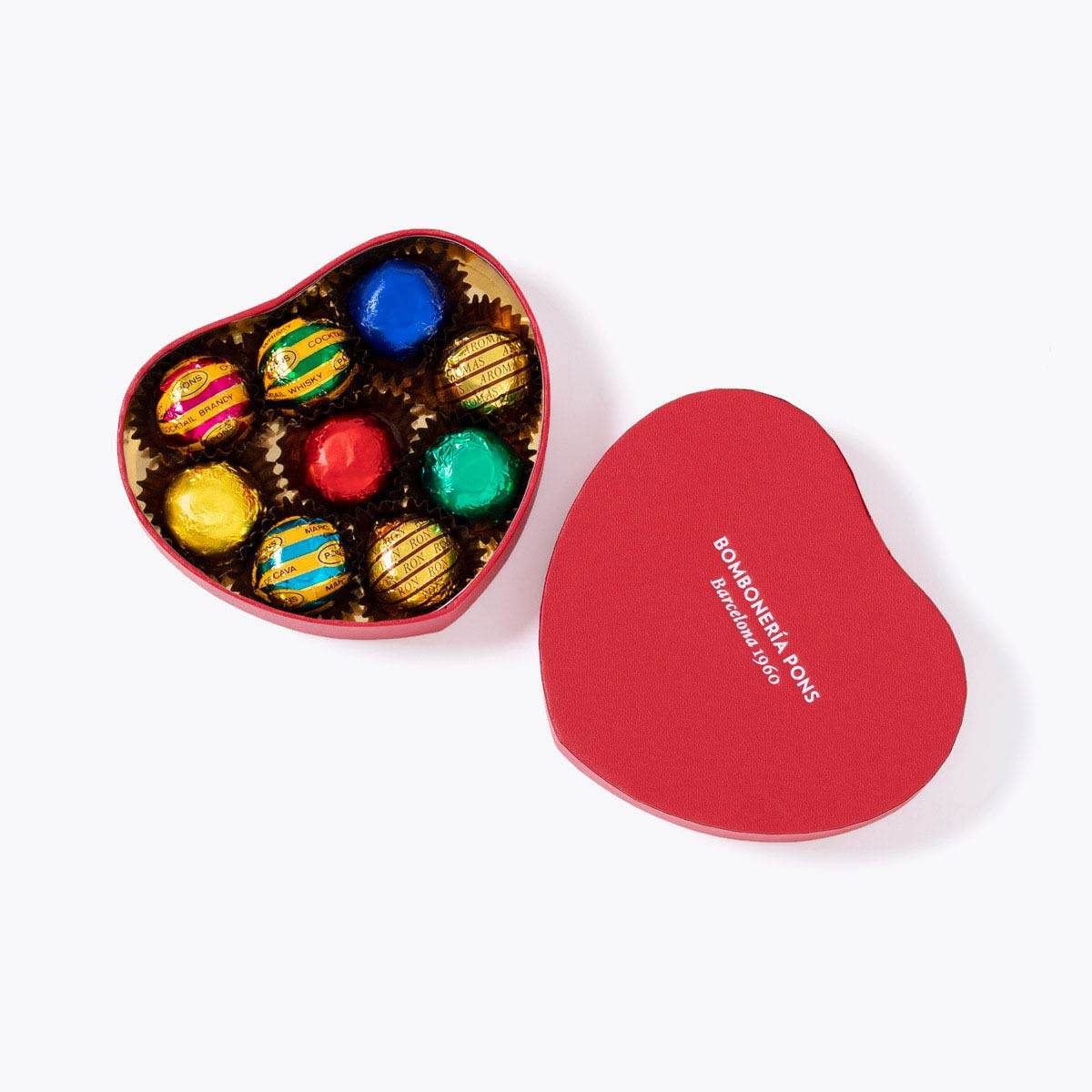 Bombones de Licor - Caja Corazón 150g - Bombonería Pons