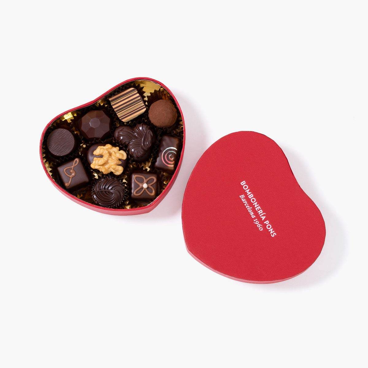 Bombones Negros - Caja Corazón 150g - Bombonería Pons