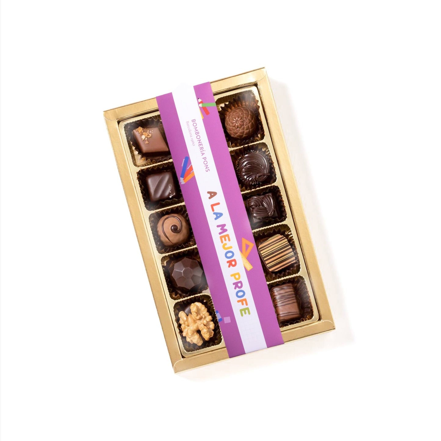 Caja de Bombones Surtidos Nº3 200g Regalo para Profes - Bombonería Pons - Bombones surtidos