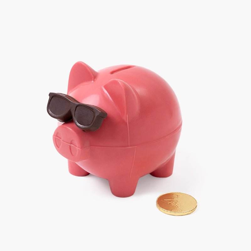 Figura de chocolate Cerdo hucha de Pascua - Bombonería Pons