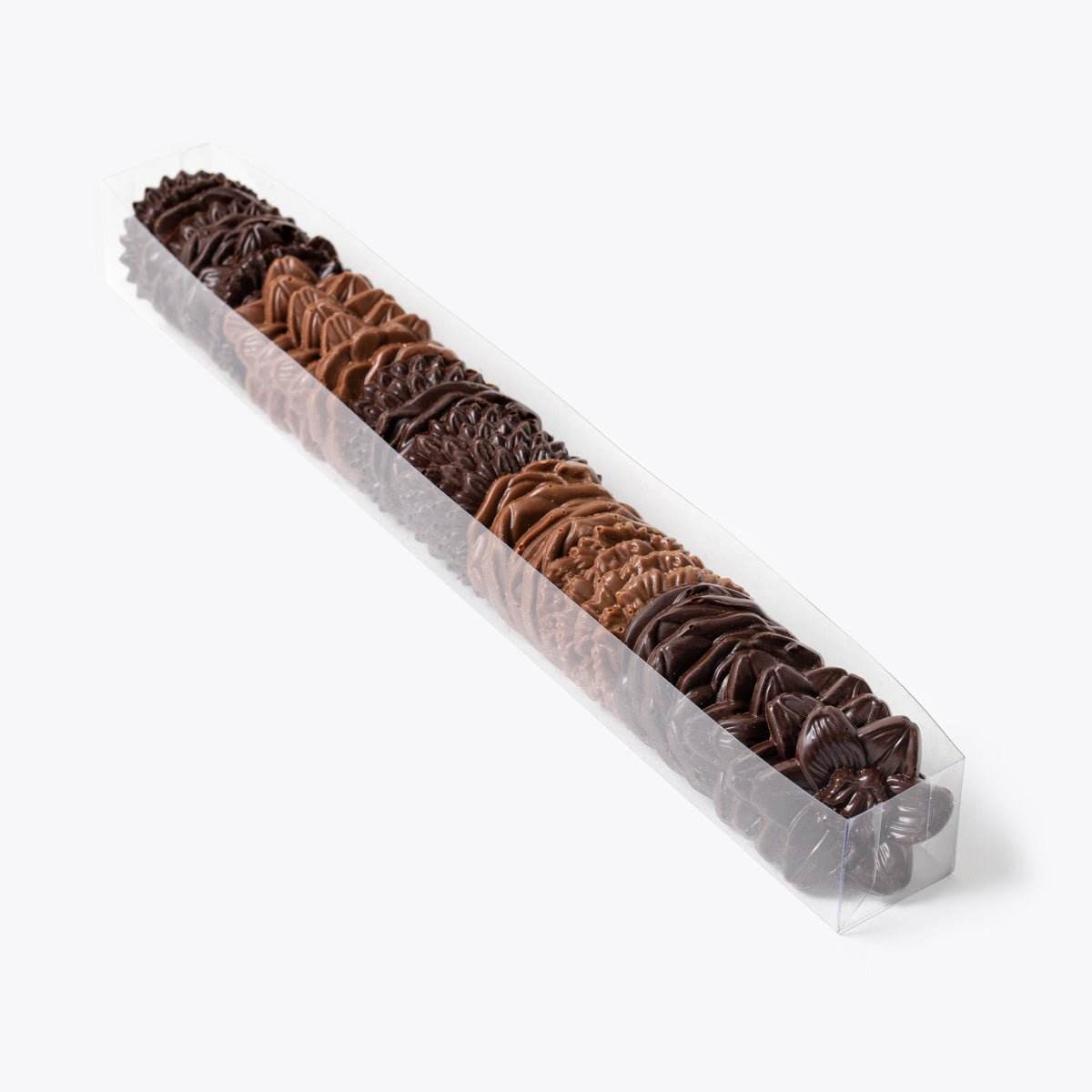 Flores de chocolate Negro y Leche - Tubo 230g - Bombonería Pons