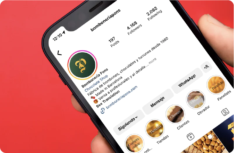 Instagram de la cuenta de la Bombonería Pons