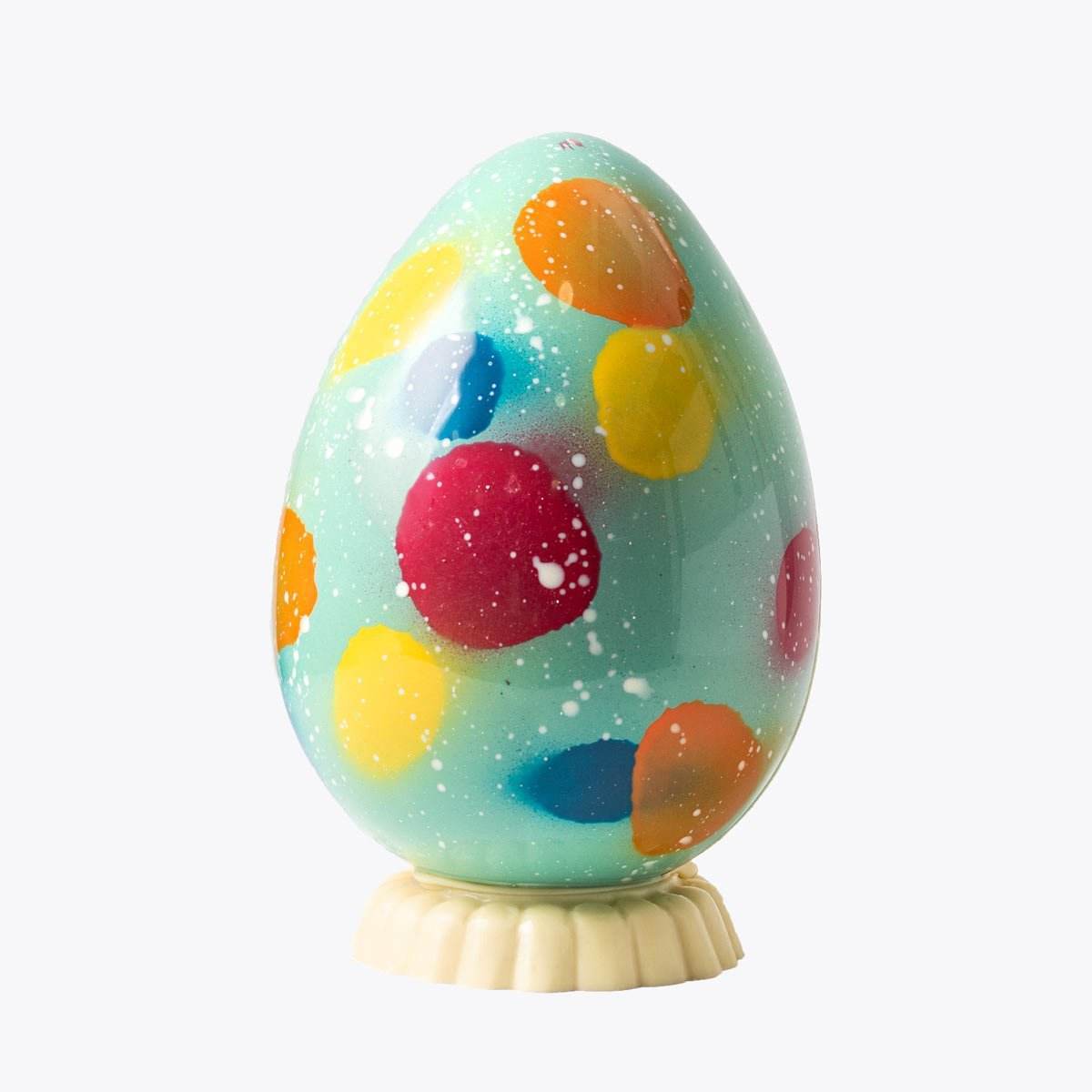 Huevo de Pascua Decorado Blanco - 1,2kg - n°2 - Bombonería Pons