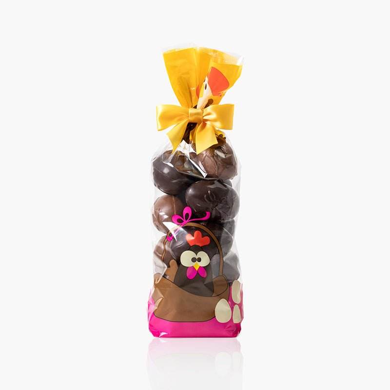 Huevos de Pascua Conejo Negro y leche - Bolsa 12uds - Bombonería Pons