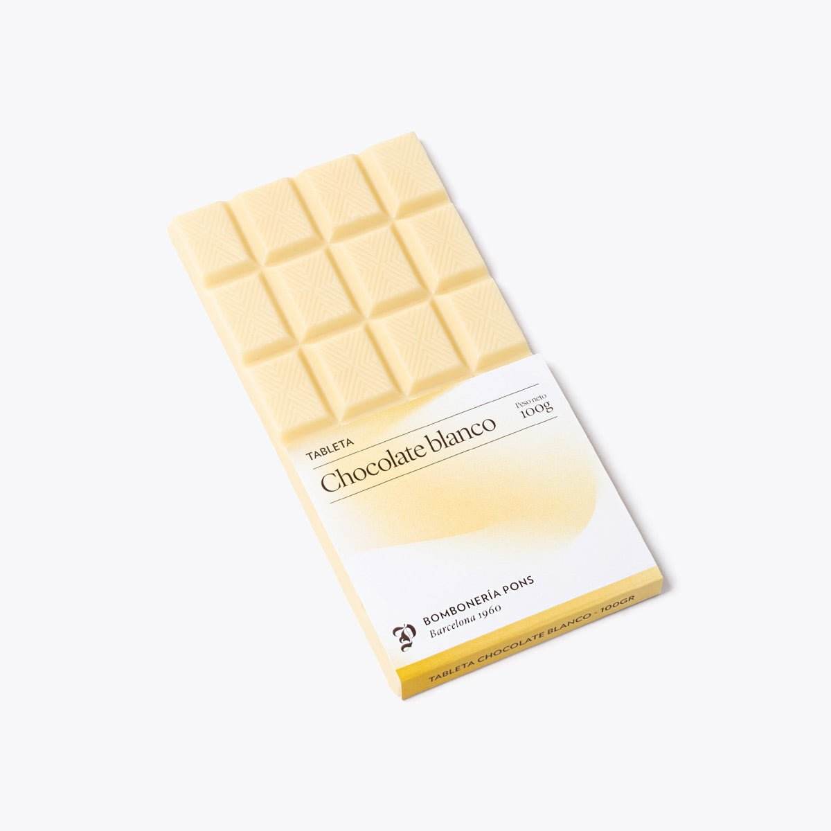 Tableta Chocolate Blanco - 100g - Bombonería Pons