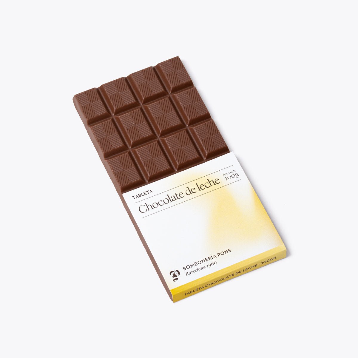 Tableta Chocolate Leche - 100g - Bombonería Pons - Tabletas Clásicas