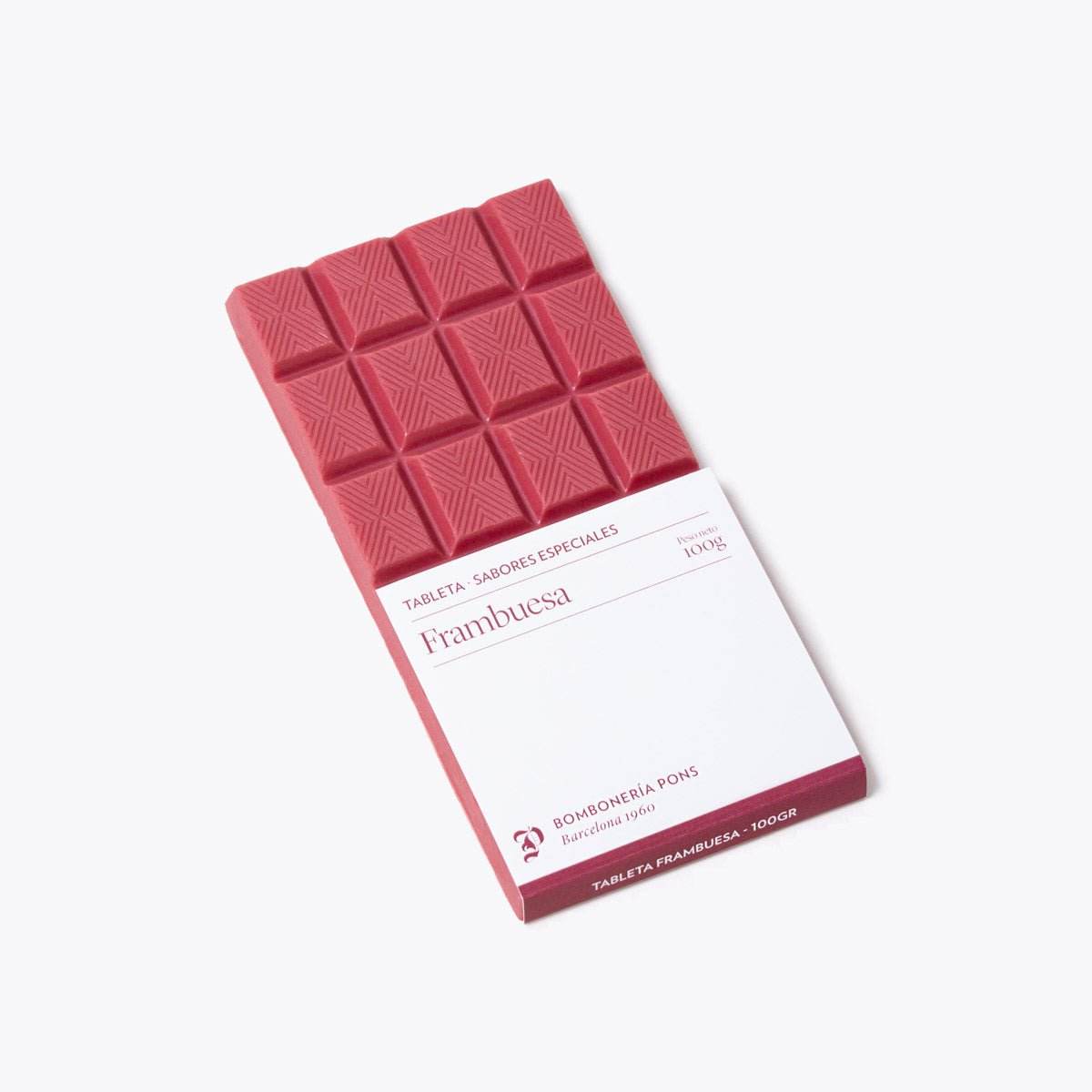 Tableta de Frambuesa - 100g - Bombonería Pons
