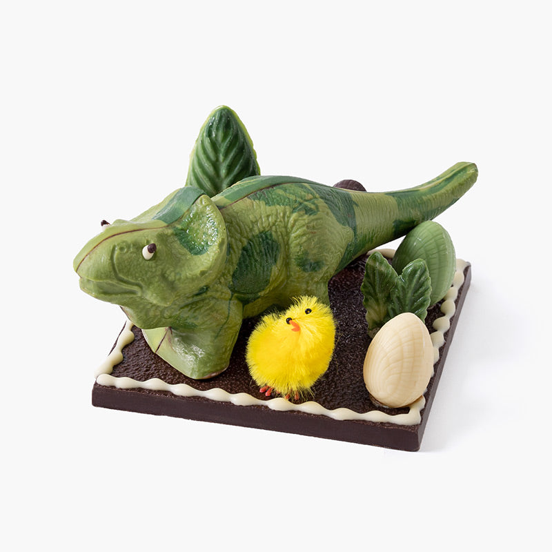 Mona de pascua dinosaurio de chocolate