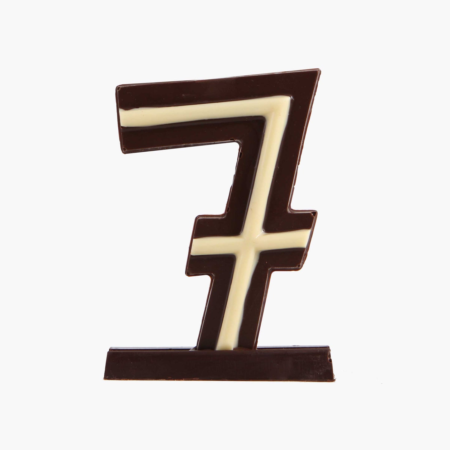 Vela de chocolate con el número 7
