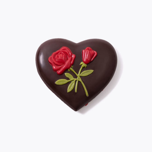 Tableta con forma de corazón con dos rosas