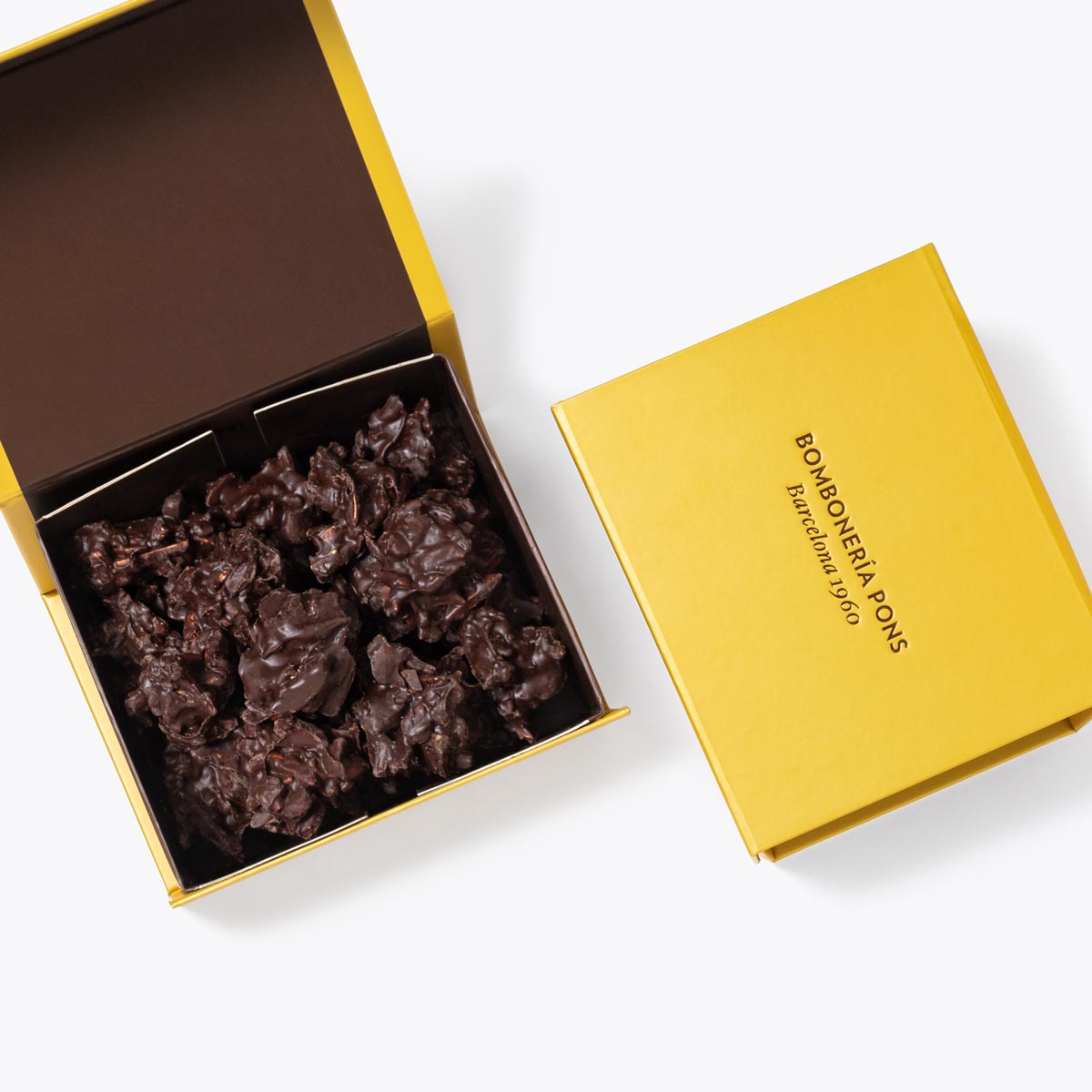 Caja de 250 gramos de esgarrapats de chocolate