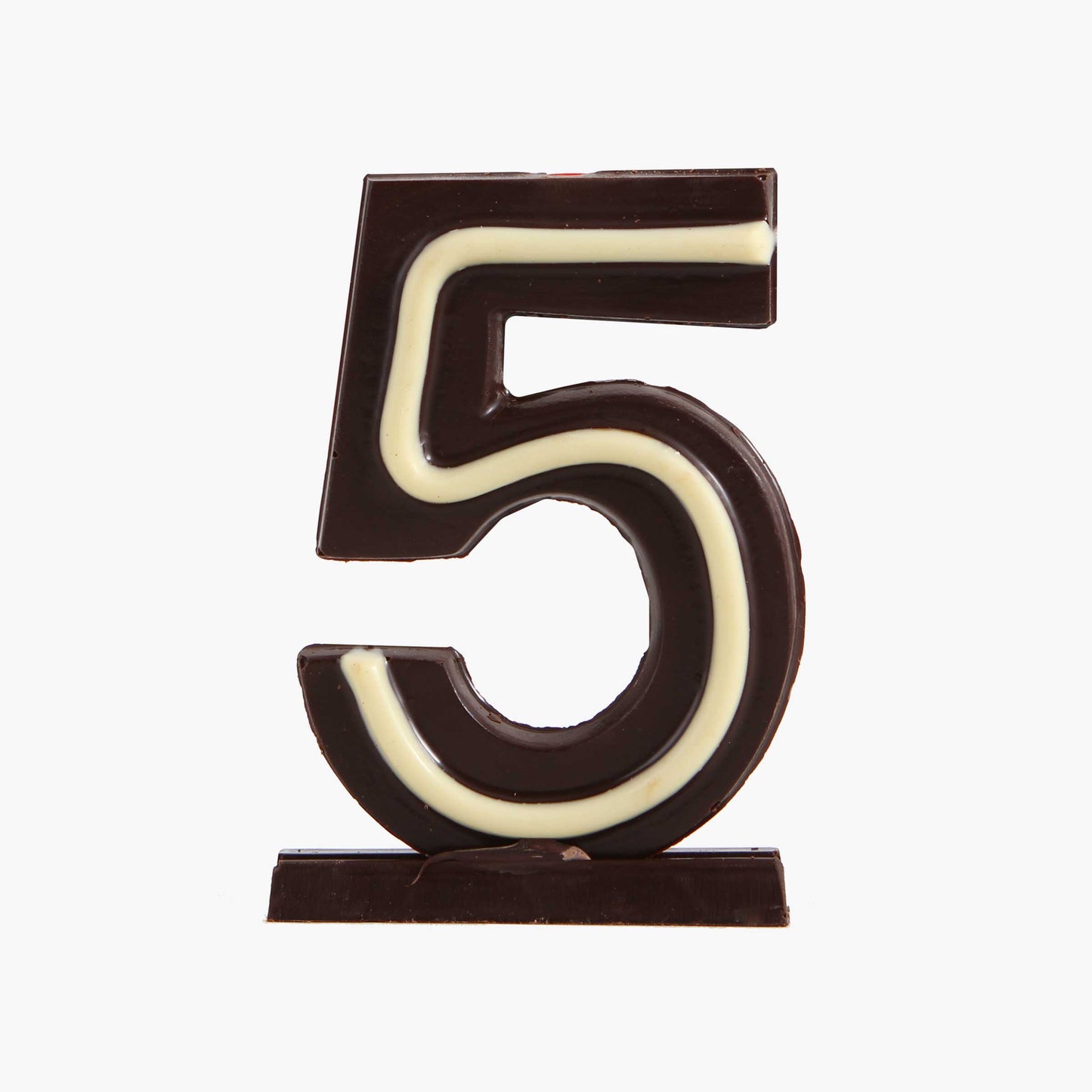 Vela de chocolate con el número 5