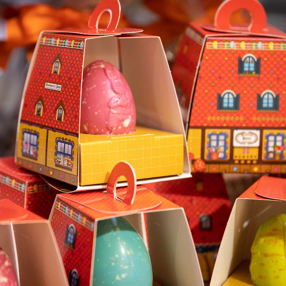 Huevo Conejo pintado - Caja individual - Bombonería Pons - Mini huevos