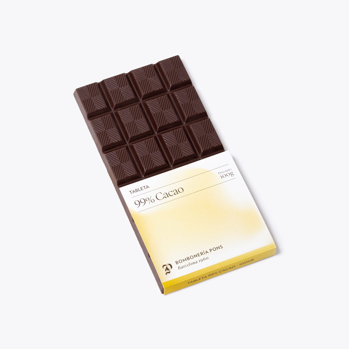 Tableta 99% Cacao - 100g - Bombonería Pons - Tabletas Clásicas
