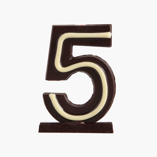 Vela cumpleaños de chocolate - Nº5 - Bombonería Pons -